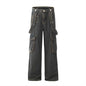 Ribbon Design Multi-pocket Workwear Denim Trousers Men Jeans - www.Shopthatapp.com