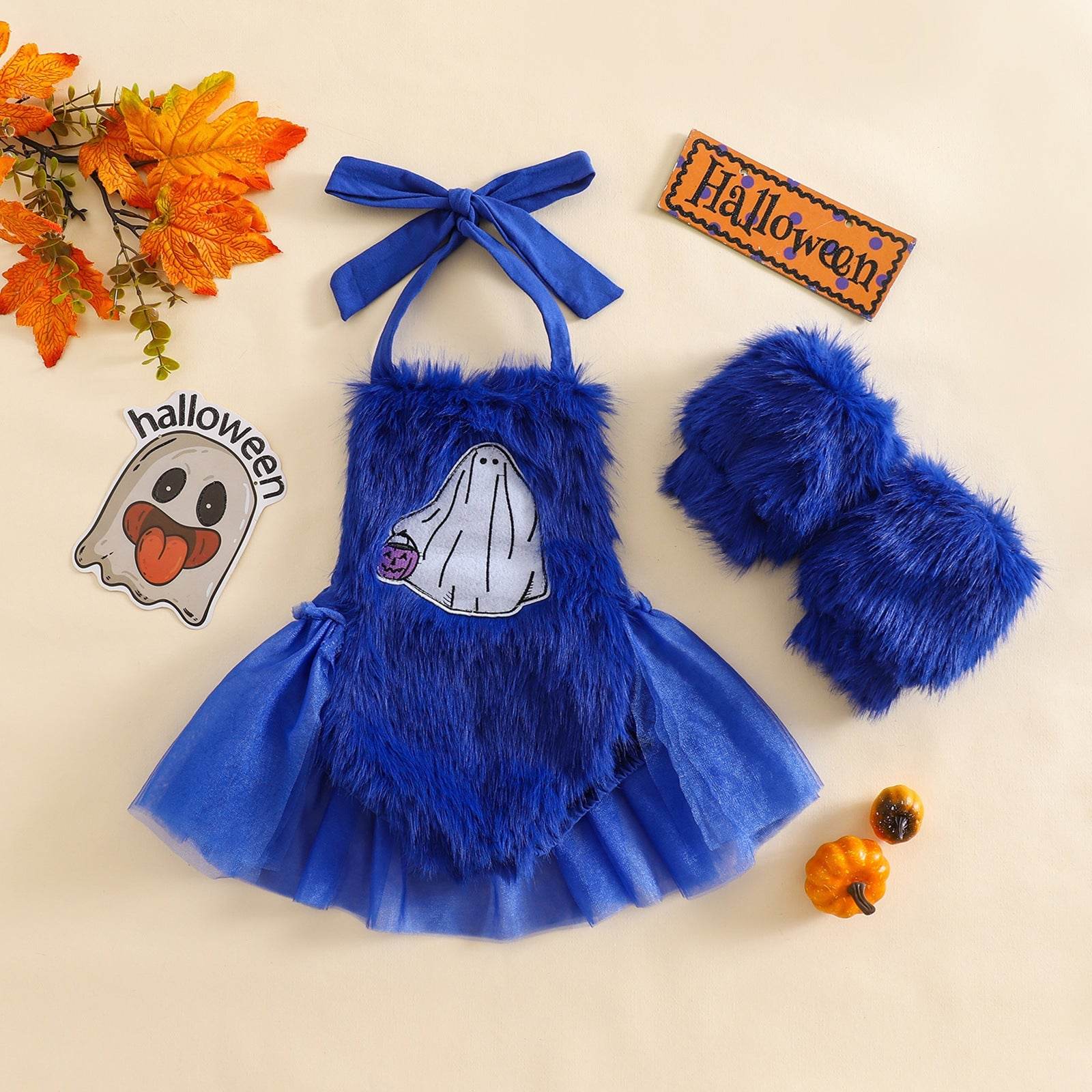 Halloween Children's Clothing Plush Girls' Cute Crawling Suit Two-piece Set - www.Shopthatapp.com