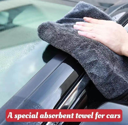 KLCB No-streak, No-scratch, No-water-stain Car Drying Towel Premium Microfiber Double-twist Pile With No Edge Design For Quick And Easy Drying - www.Shopthatapp.com
