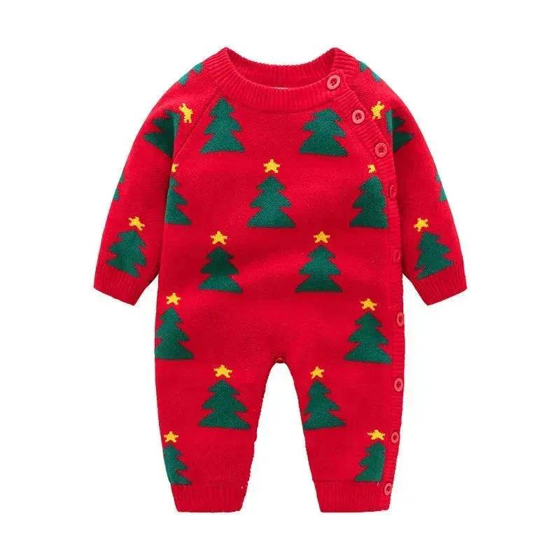 Newborn Baby Clothes Baby Crawling Clothes Thickening Out Baby Harness Christmas Baby Romper Baby Cotton Sleepwear - www.Shopthatapp.com