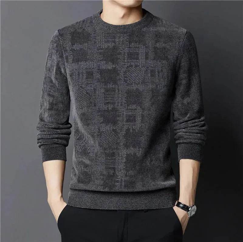 Winter Fleece-lined Chenille Pullover Sweater For Men - www.Shopthatapp.com