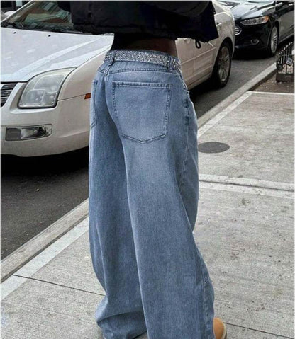 Street Style Loose Distressed Retro Washed Wide Leg Jeans - www.Shopthatapp.com