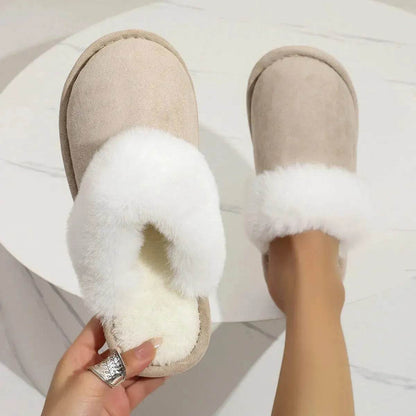 Winter Warm Plush Slippers Home Indoor Non-slip Bedroom Floor Soft Fuzzy Slipper For Couple Fashion Solid House Shoes - www.Shopthatapp.com