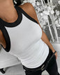 Basic Shirt Round Neck Sleeveless Tops Camisole Women Casual Sport Vest Summer - www.Shopthatapp.com