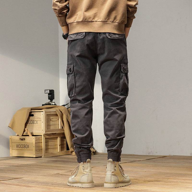 New Retro Ankle-tied Loose Overalls Versatile Casual Cargo Pant men - www.Shopthatapp.com