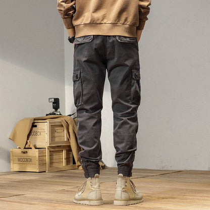New Retro Ankle-tied Loose Overalls Versatile Casual Cargo Pant men - www.Shopthatapp.com