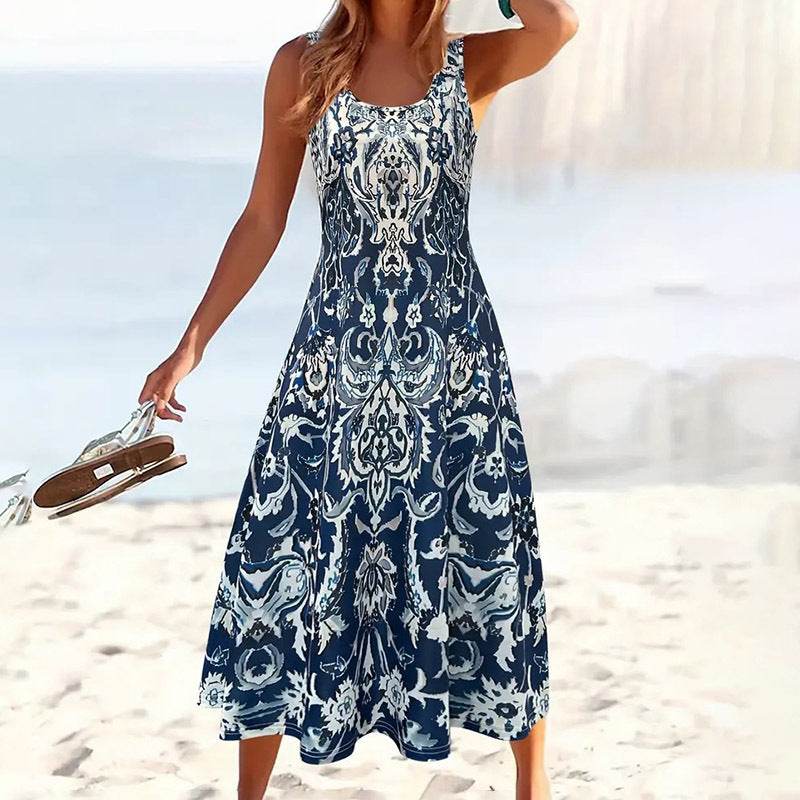 Women's Summer Sleeveless Boho Maxi Sundress Casual Beach Dress - www.Shopthatapp.com