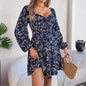 Casual Summer Floral Mini Dress Lantern Sleeve  Skater Dress - www.Shopthatapp.com