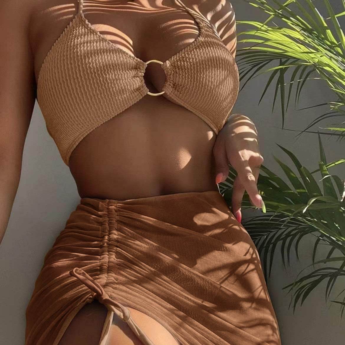 3pcs Halter Bikini Summer Fashion Personalized Three-point Beach Swimsuit For Women - www.Shopthatapp.com