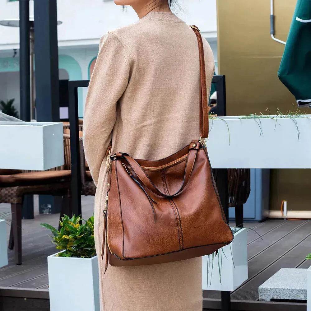 Women High Capacity PU Leather Handbags Fashion Commuting Crossbody Shoulder Hand Bag Shopping Totes - www.Shopthatapp.com
