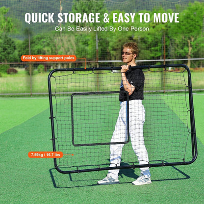Baseball And Softball Rebounder Net 4x6 Ft PitchBack Adjustable Angles - www.Shopthatapp.com