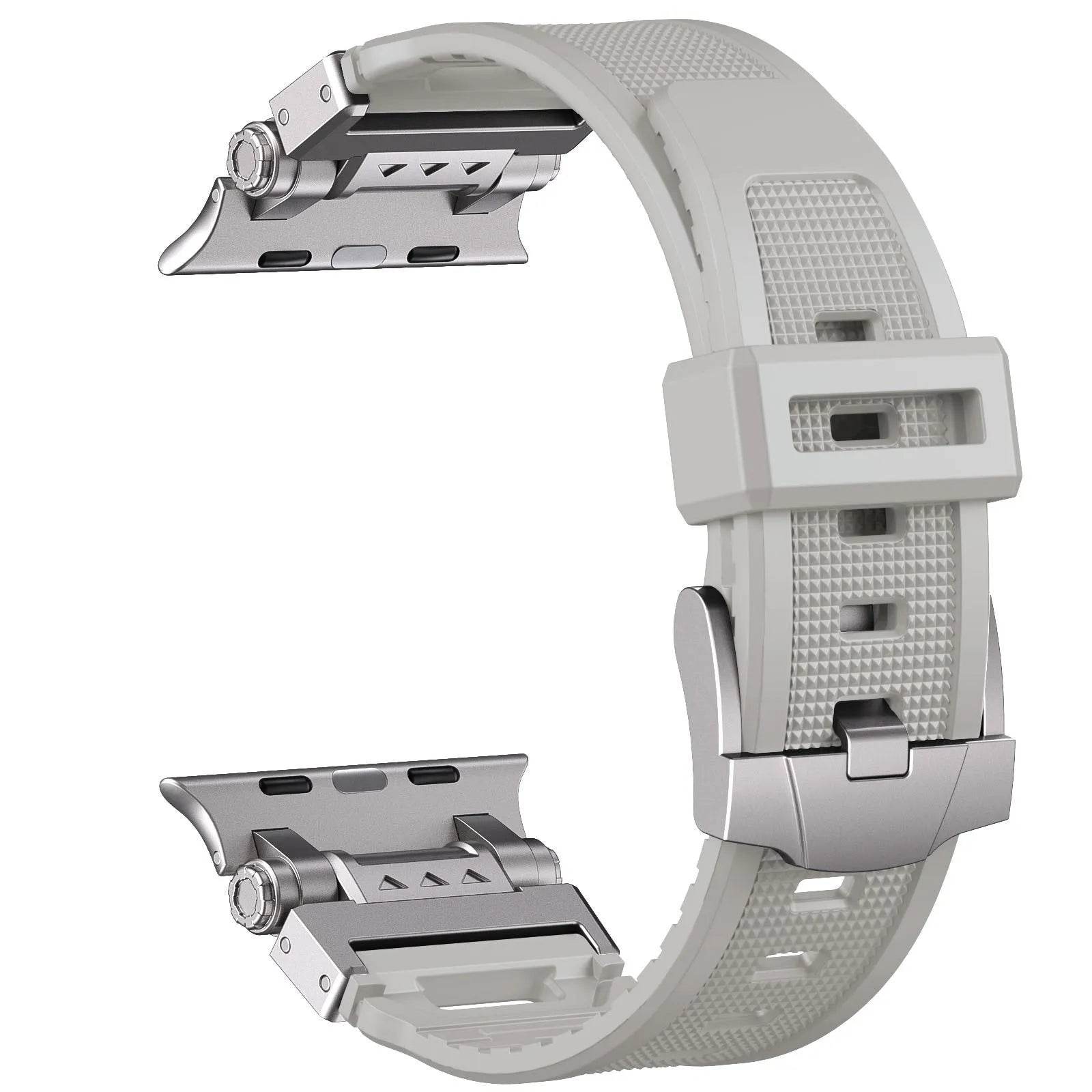 High End Metal And Silicone Watch Strap - www.Shopthatapp.com