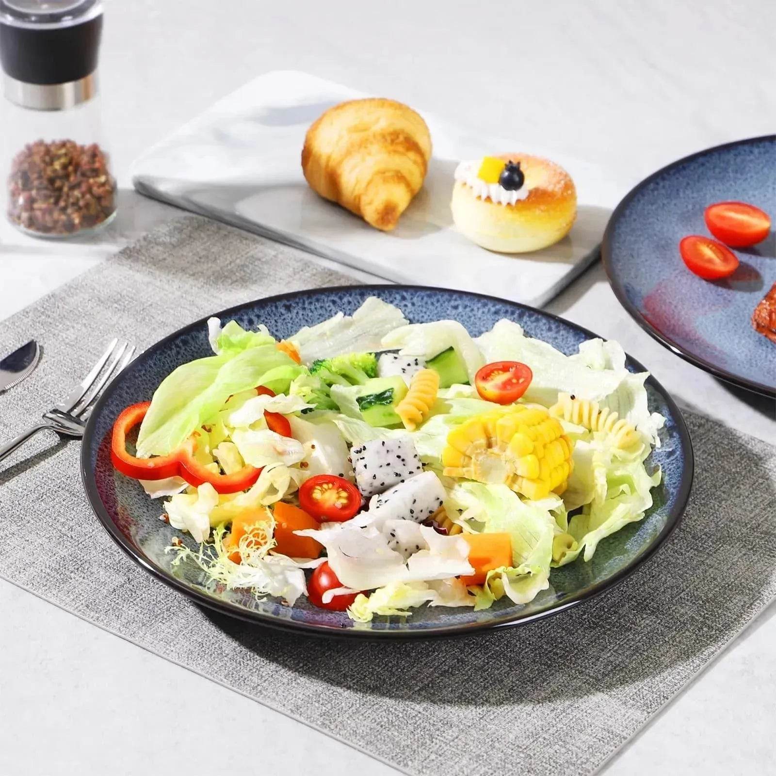 Buy 6pcs Flat Ceramic Dinner Plates - www.Shopthatapp.com