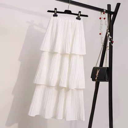 Women's Spring And Summer Chiffon layered Midi maxi Skirt - www.Shopthatapp.com