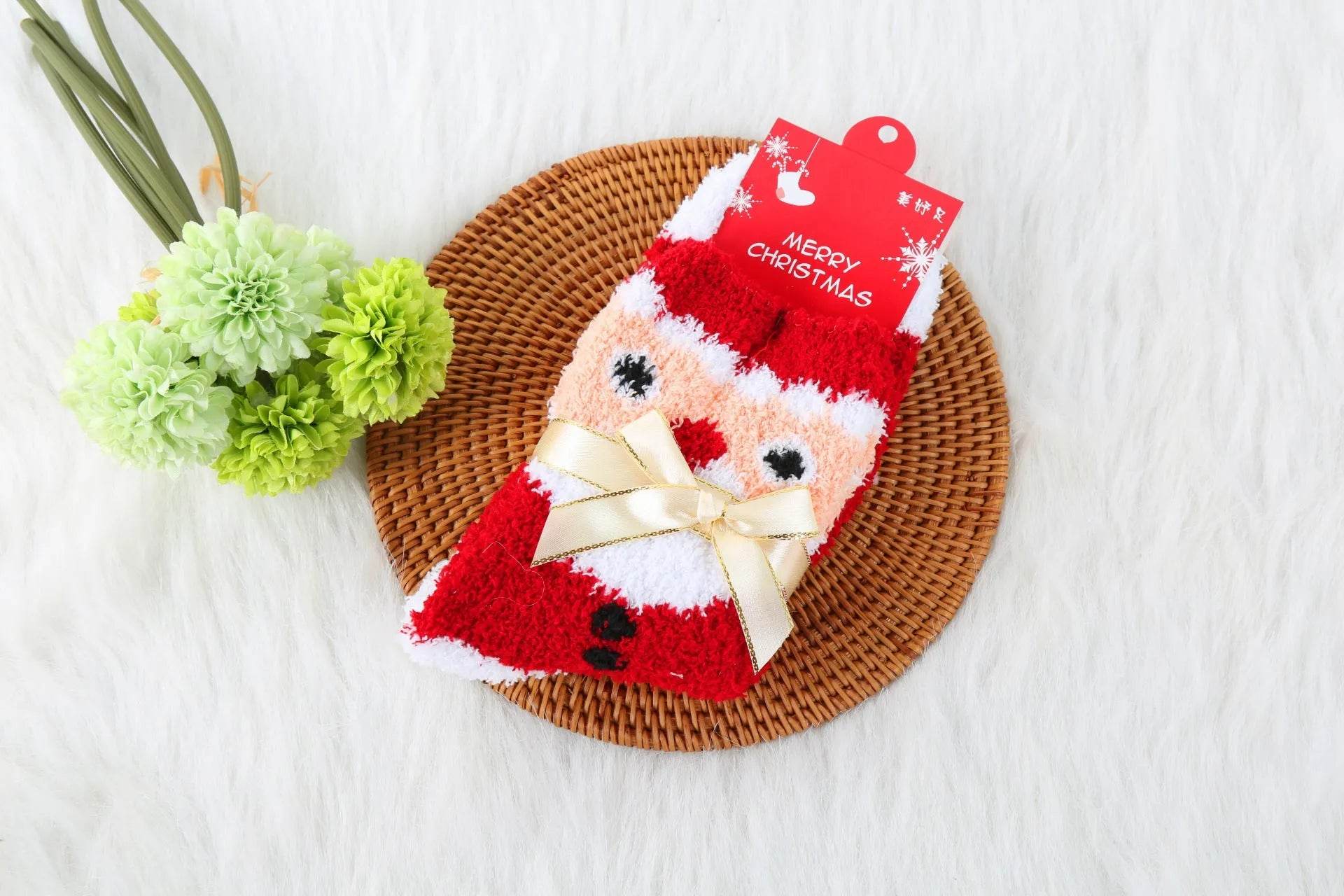 Winter Christmas Stockings Women's Thickened Bow Long Tube Fleece-lined - www.Shopthatapp.com