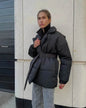 Winter Lapel Waisted Cotton Coat Hooded Winter Jacket women - www.Shopthatapp.com