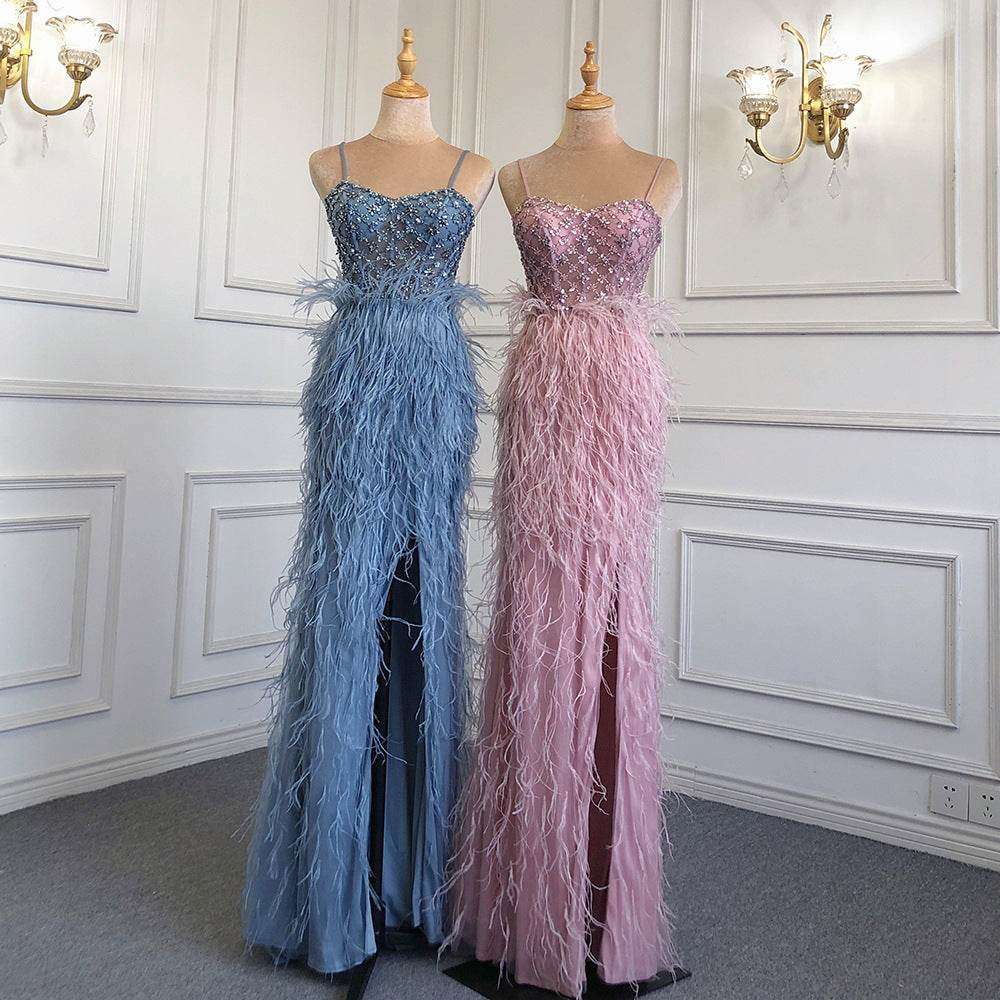 Suspender formal dress  Tassel Slim-fit Party Banquet Engagement Dress - www.Shopthatapp.com