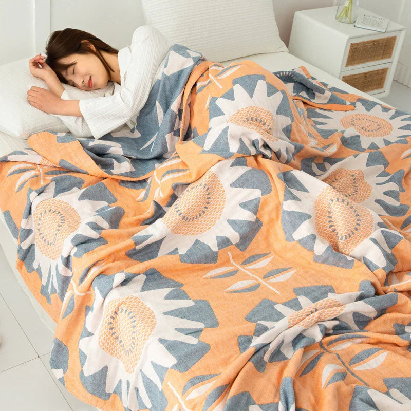 Cotton Four-layer Gauze Towel Blanket Air Conditioning Blanket Thin Duvet - www.Shopthatapp.com