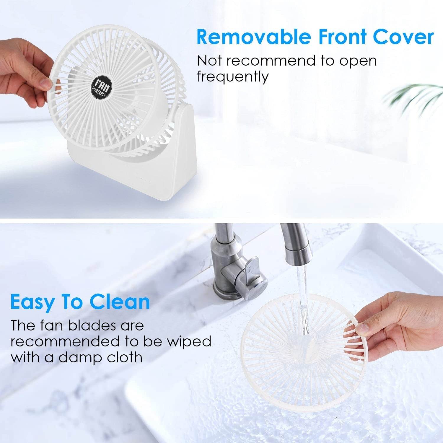 6.5in Desk Fan USB Powered 2 Speeds Table Cooling Fan Tilt Quiet Desktop Fan For Bedroom Office - www.Shopthatapp.com