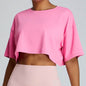 New Summer Breathable Quick-drying Yoga Loose Crop Workout Top  Women's Loose Running Leisure All-matching Fitness Top - www.Shopthatapp.com