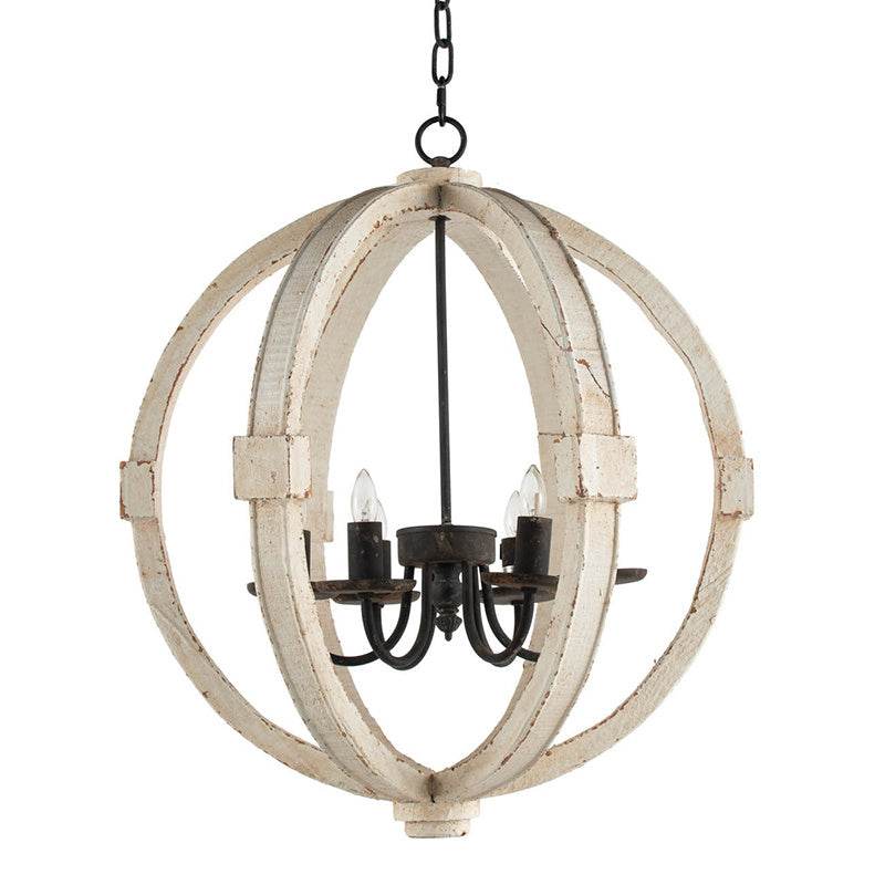 6 - Light Wood Chandelier With Adjustable Chain For Kitchen, Dining Hall Entrance, Bulb Not Included - www.Shopthatapp.com