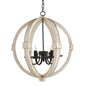 6 - Light Wood Chandelier With Adjustable Chain For Kitchen, Dining Hall Entrance, Bulb Not Included - www.Shopthatapp.com