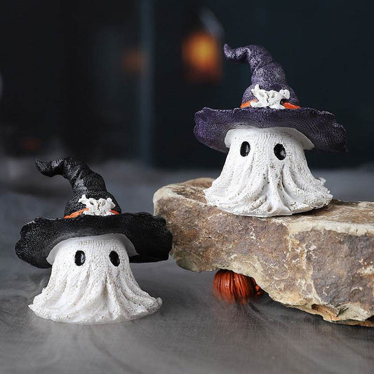 Resin Decoration Halloween Wizard Hat Ghost Ornaments - www.Shopthatapp.com