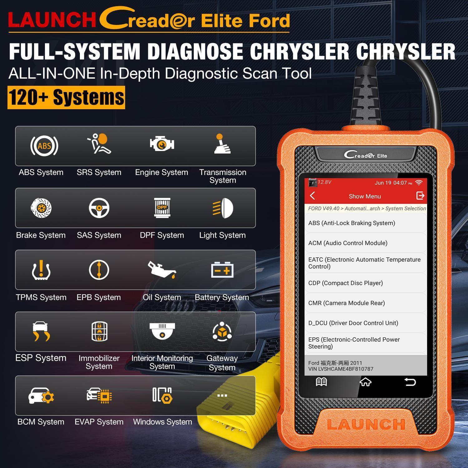 US EU Warehouse Launches CRE Full System Diagnostic Tool For Chrysler And OBD2 Code Reader Car Scanner For JEEP And DODGE - www.Shopthatapp.com