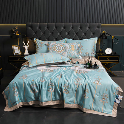Printed Washed Tencel Summer Cooling Duvet Four-piece Set - www.Shopthatapp.com