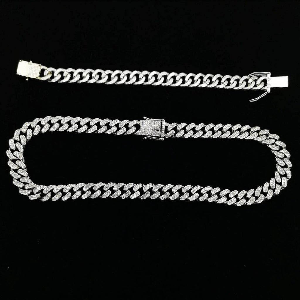 Flat Cuban Link Chain Diamond Bracelet - www.Shopthatapp.com