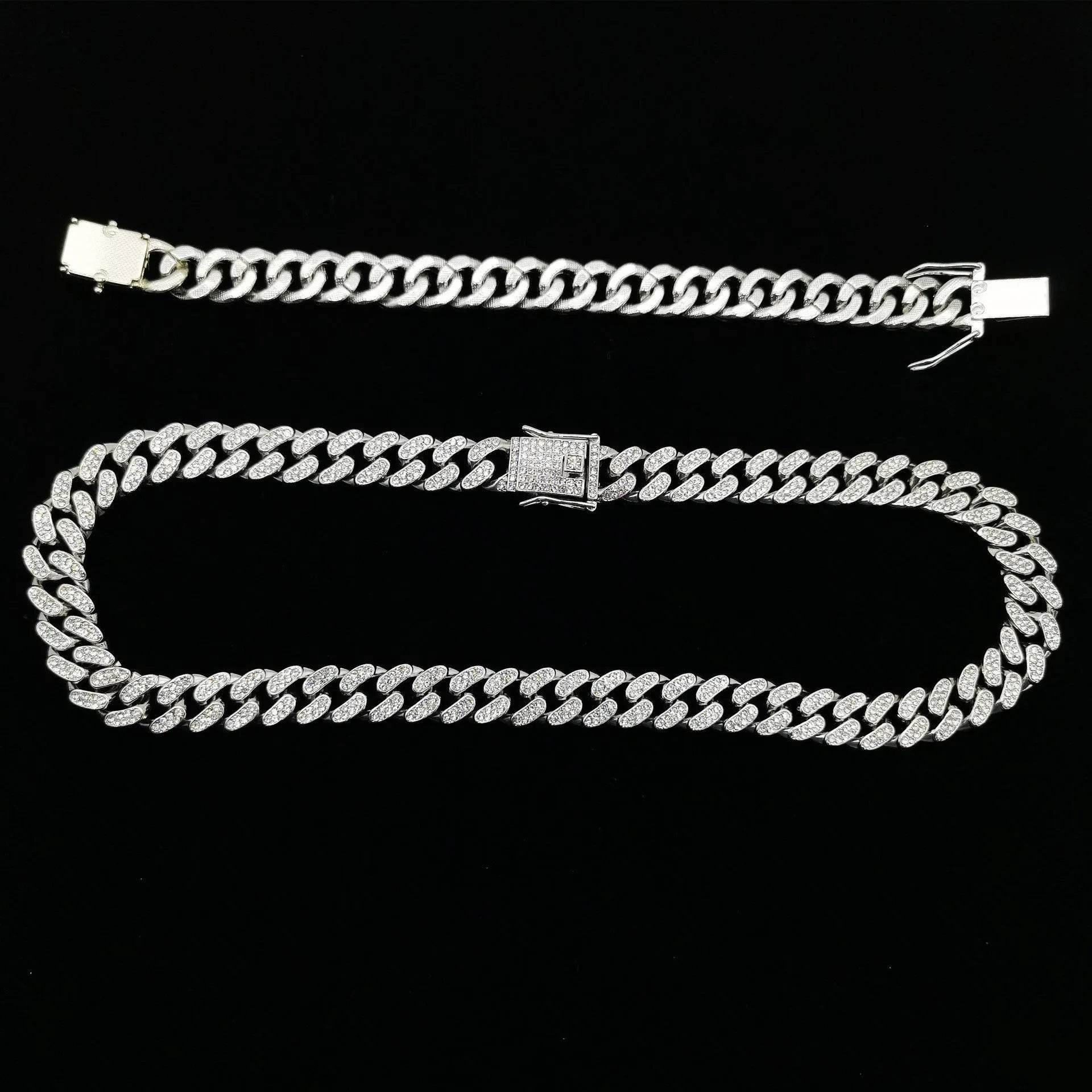 Flat Cuban Link Chain Diamond Bracelet - www.Shopthatapp.com