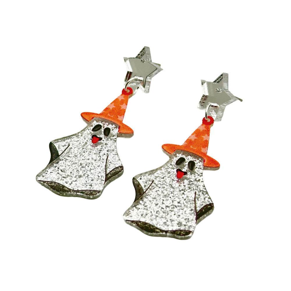 Halloween Day Ornament Colorful Ghost Eyes Funny Acrylic Earrings For Women - www.Shopthatapp.com