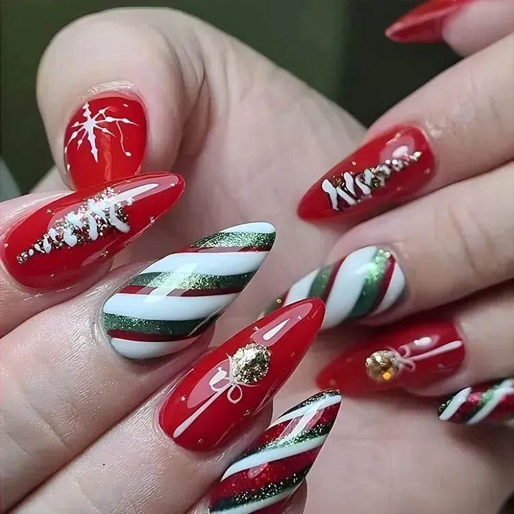 24pcs Christmas False Nail Decal stickers - www.Shopthatapp.com