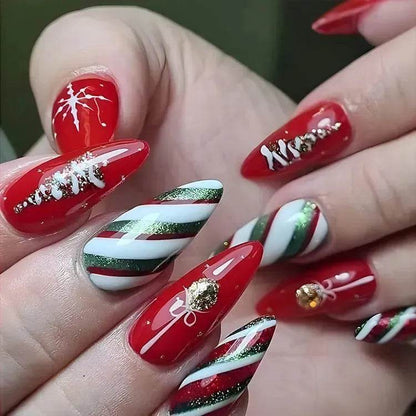 24pcs Christmas False Nail Decal stickers - www.Shopthatapp.com