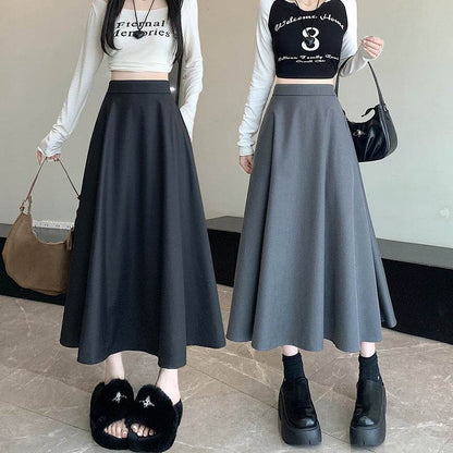 Women's Skirt Drooping Slimming High Waist A- Line Circle Midi flared Skirt - www.Shopthatapp.com