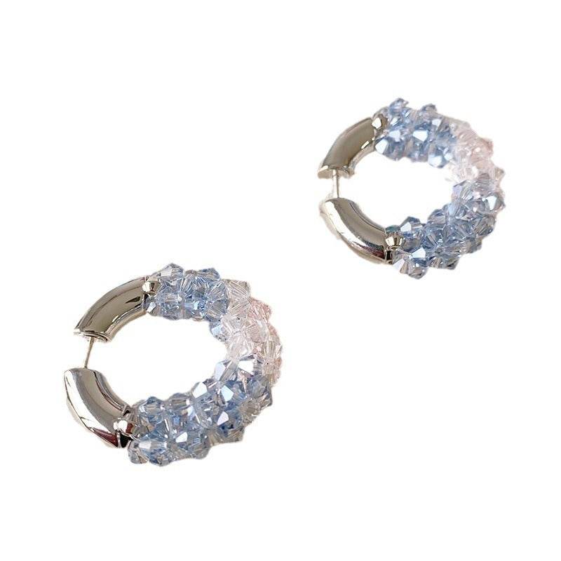 Colored Beaded Earrings Copper White Gold Plated - www.Shopthatapp.com