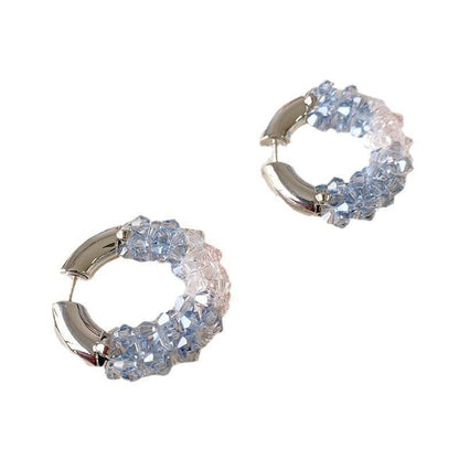 Colored Beaded Earrings Copper White Gold Plated - www.Shopthatapp.com