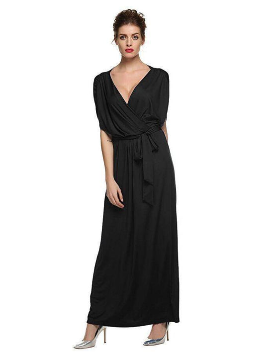 4XL Big Size Dress Elegant Women Long wrap Dresses Summer Dresses - www.Shopthatapp.com