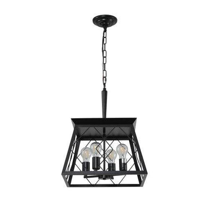 4 Lights Farmhouse Chandelier For Dining Room Black - www.Shopthatapp.com