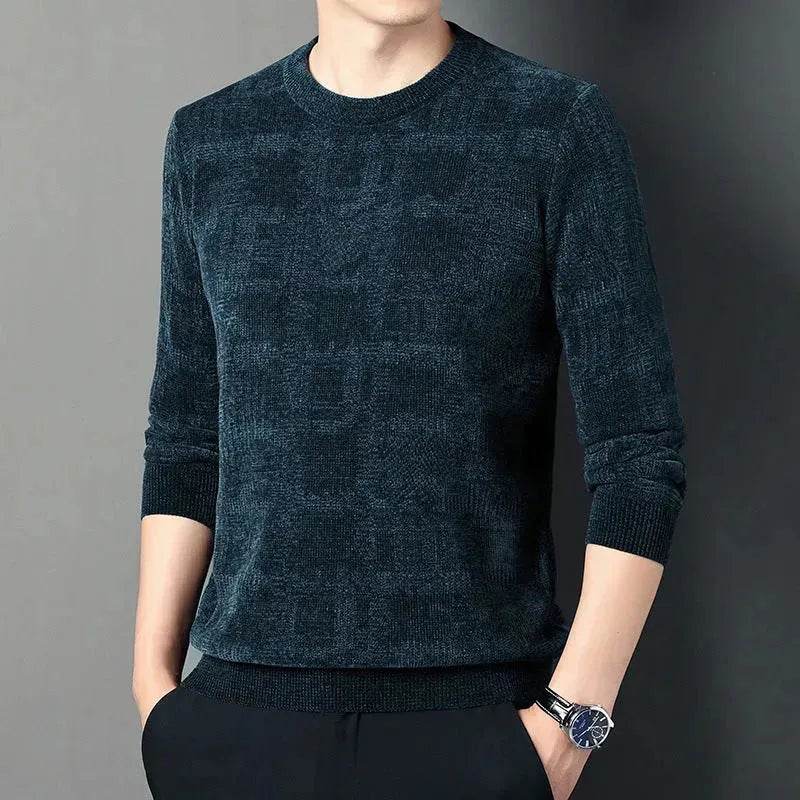 Winter Fleece-lined Chenille Pullover Sweater For Men - www.Shopthatapp.com