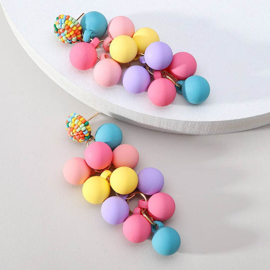 Candy Ball Earrings - Beaded Beach Stud - www.Shopthatapp.com
