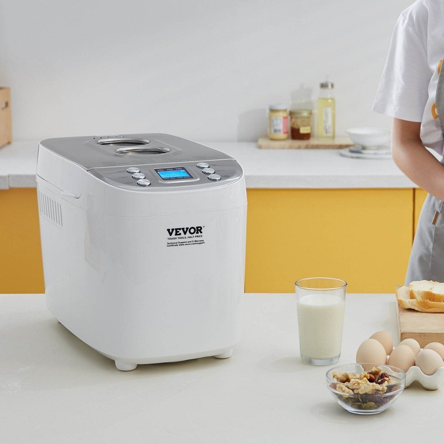 VEVOR Automatic Bread Maker 3LB Non-sticking Bread Making Machine - www.Shopthatapp.com
