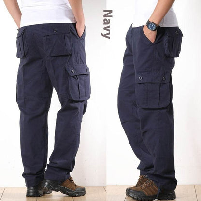 Multi-pocket Men's Casual Loose Labor Protection Cargo Pants - www.Shopthatapp.com