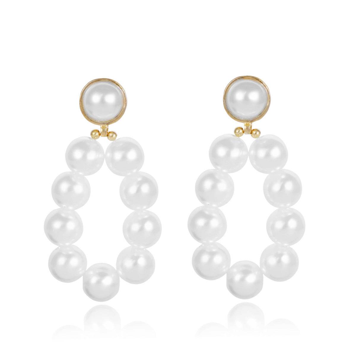 Women's Personality Geometric Pearl Simple Beaded All-match Stud Earrings - www.Shopthatapp.com