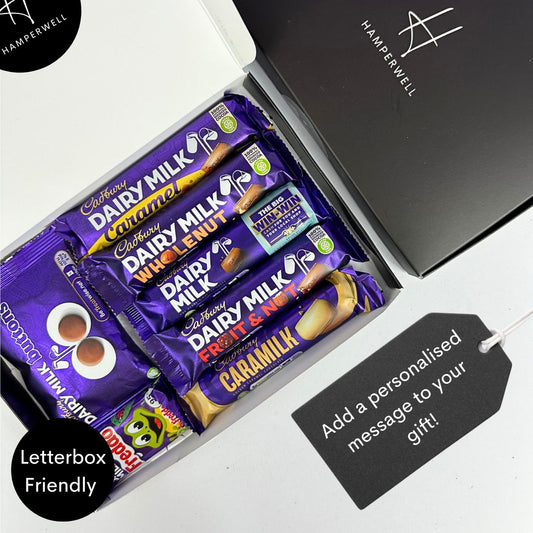 Cadbury Dairy Milk Schokoladen-Geschenkkorb im Briefkasten