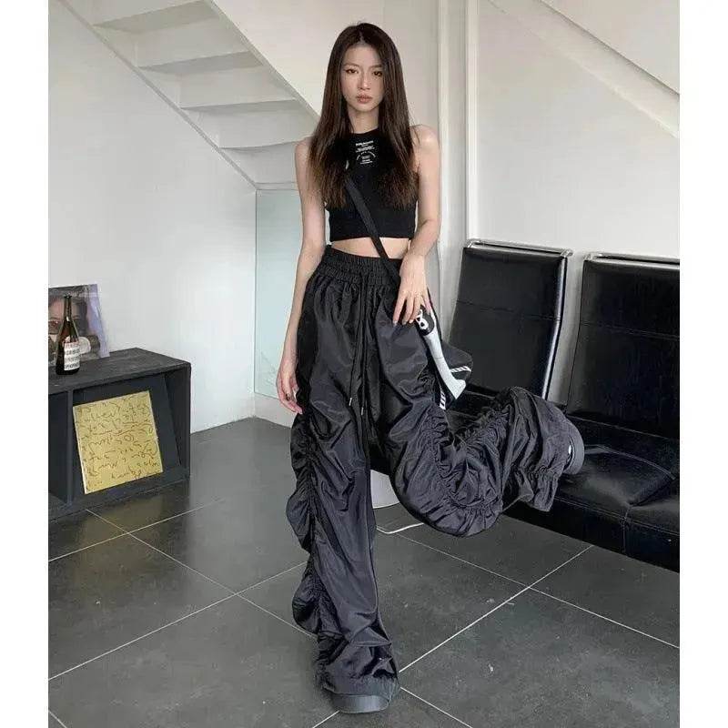 Dark Loose Mop High-waisted Trousers Women - www.Shopthatapp.com