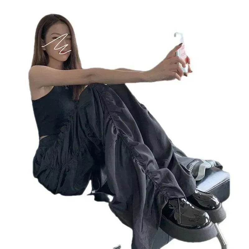 Dark Loose Mop High-waisted Trousers Women - www.Shopthatapp.com