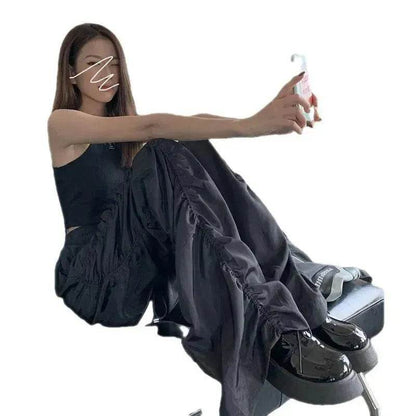 Dark Loose Mop High-waisted Trousers Women - www.Shopthatapp.com