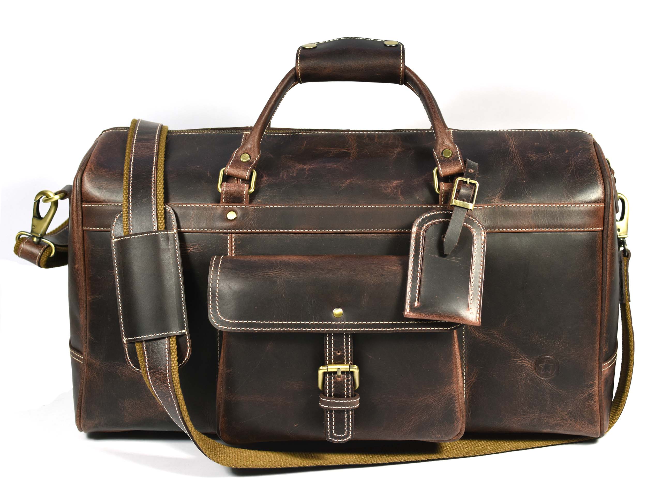 Dawson Leather Travel Bag - Walnut Brown - www.Shopthatapp.com