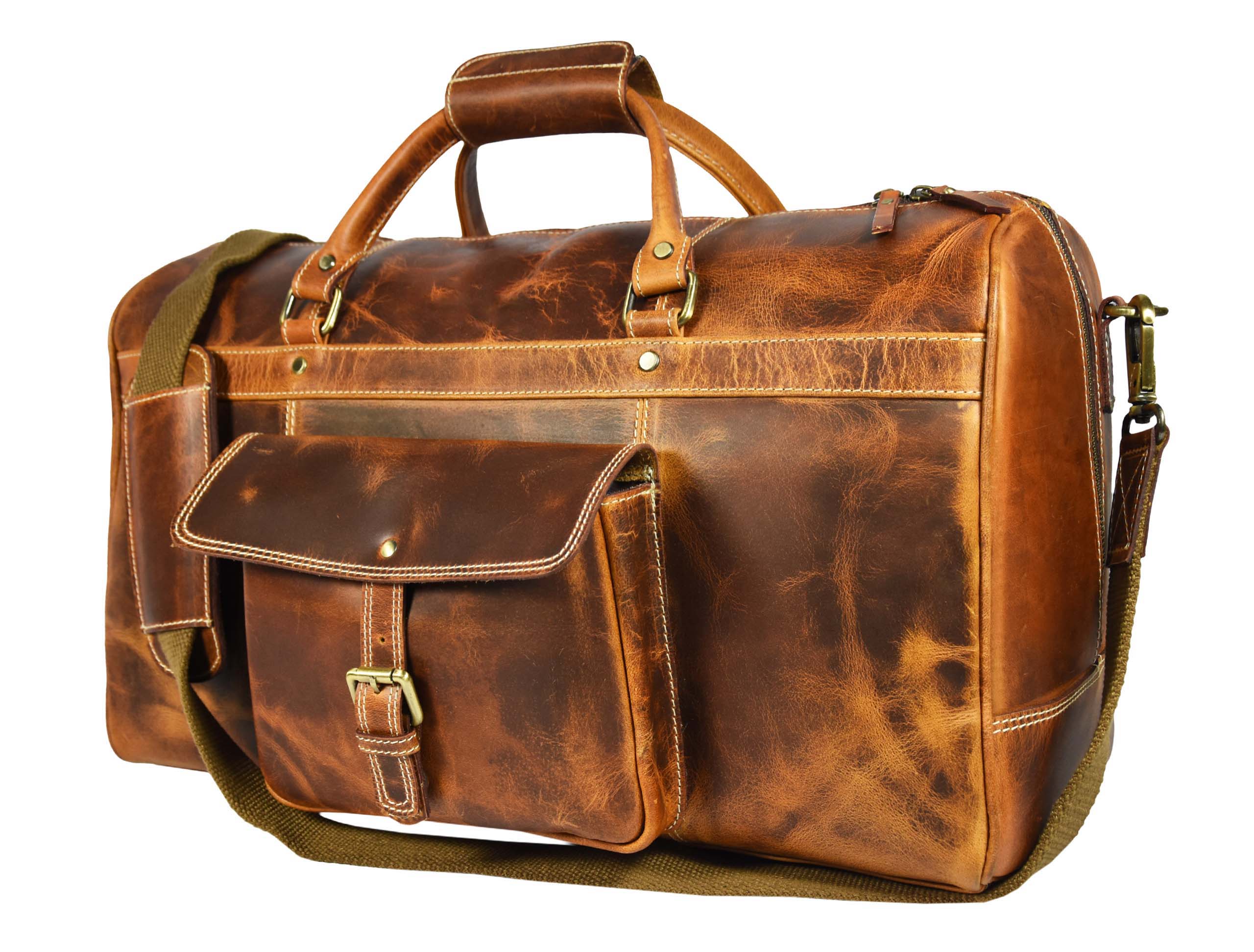 Dawson Leather Travel Bag - Walnut Brown - www.Shopthatapp.com